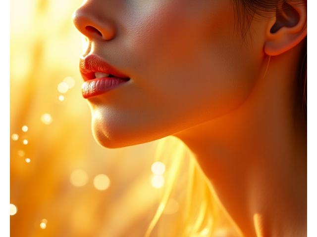 エイジングケア製品と若々しい肌の女性