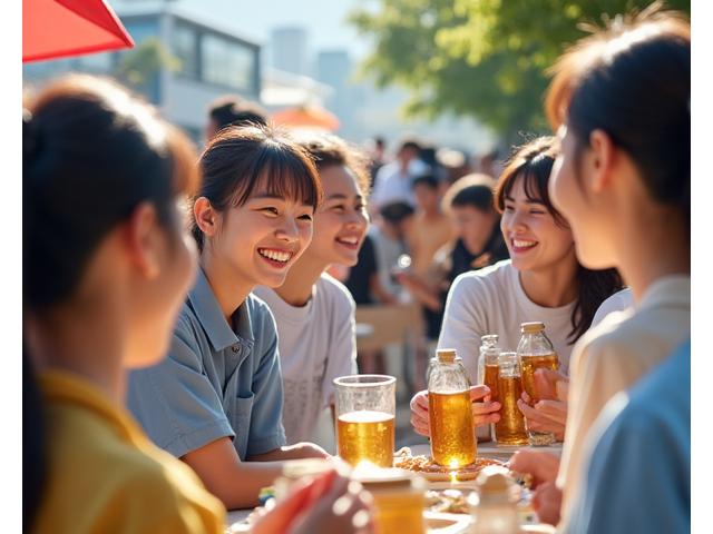 横浜の地域イベントで、製品を展示し地元住民と交流するキレイカスミのスタッフ